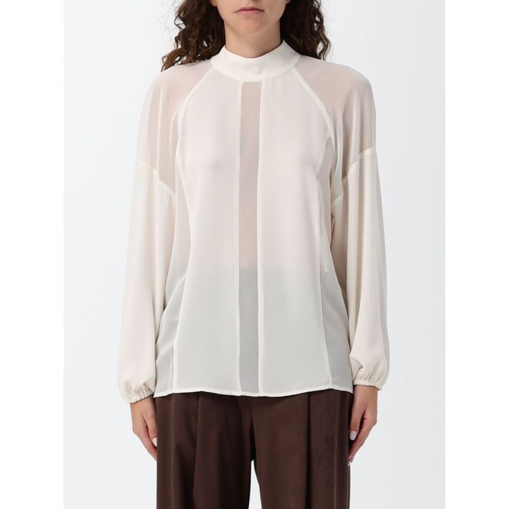 Hanita Women Hanita Long-Sleeved Chiffon Blouse With Keyhole Back Closure